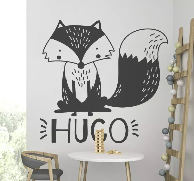 Wandtattoo Zeichnung Personalisierbarer Fuchs - TenStickers