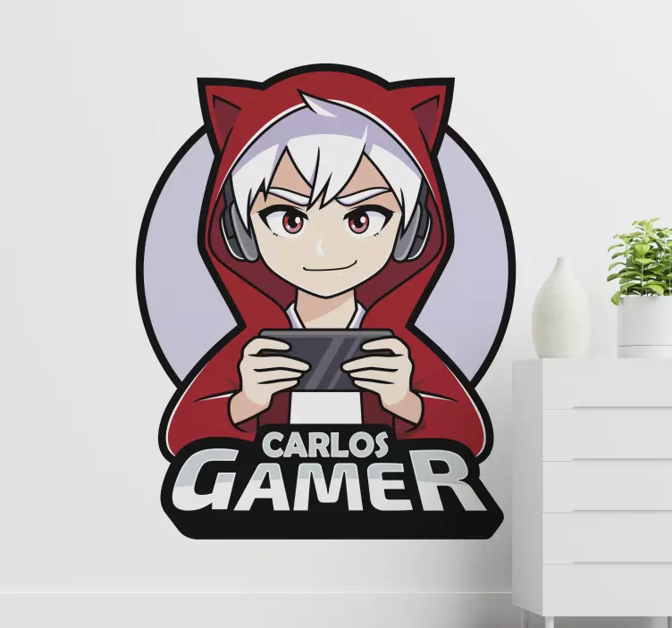 Wandtattoo Zeichnung Gamer anime boy - TenStickers