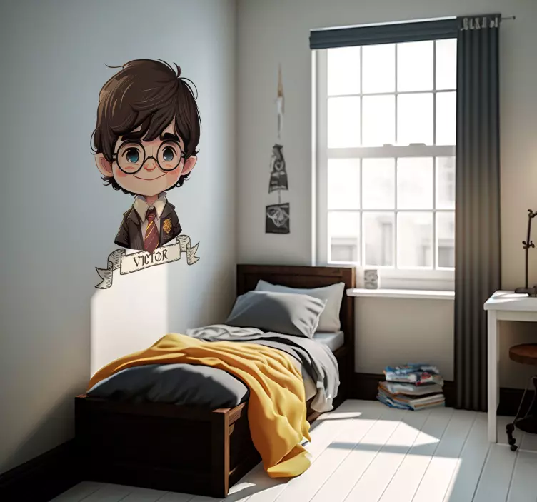 Wandtattoo Zeichnung Junge zauberer mit krawatte - TenStickers