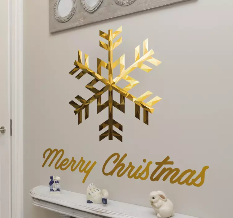 Wandsticker Merry Christmas Schneeflocke - TenStickers