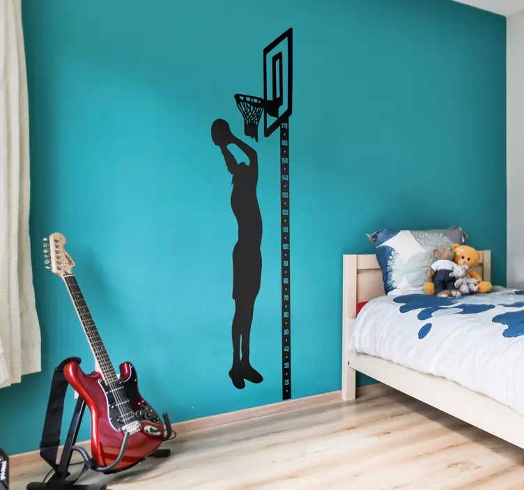 Messlatte Wandtattoo Basketball-meter - TenStickers