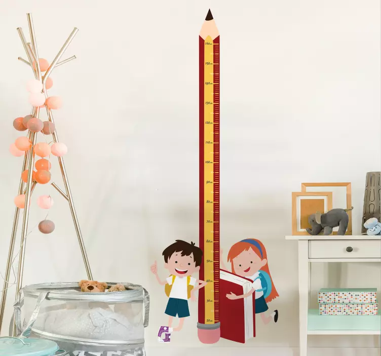 Wandtattoo Messlatte Schulmeter Stift - TenStickers