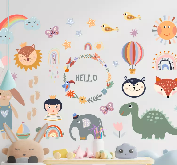 Kinderzimmer Wandtattoo Kinderelement blumen - TenStickers