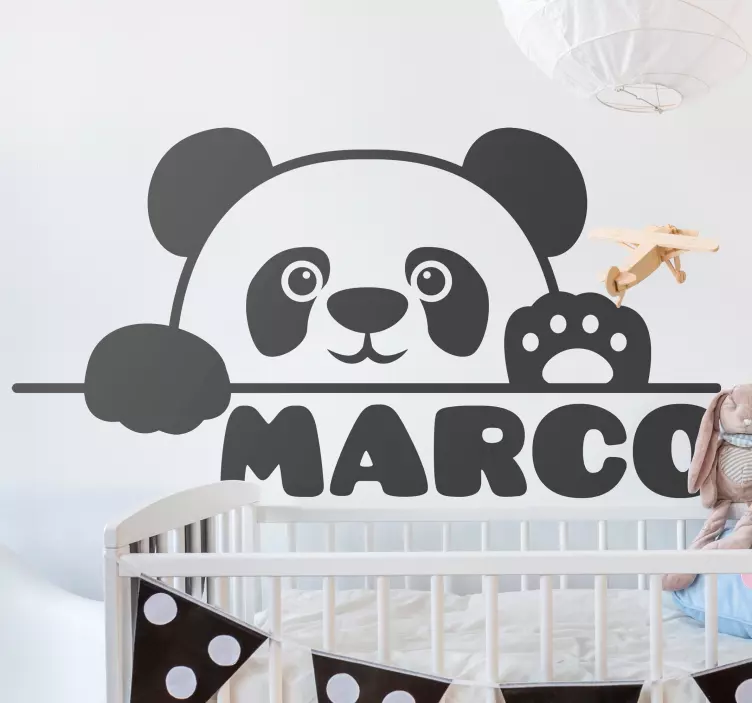 Kinderzimmer Wandtattoo Kundenspezifischer name baby panda - TenStickers