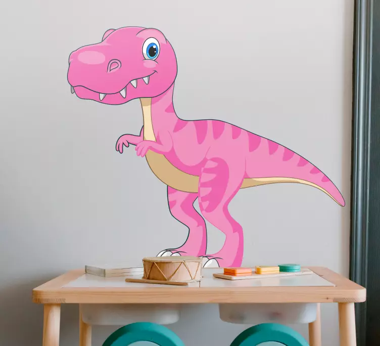 Kinderzimmer Wandtattoo rosa Dinosaurier - TenStickers