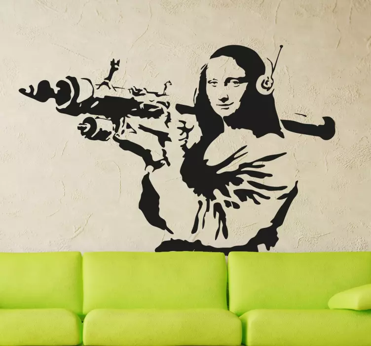 Wandtatto Banksys Graffiti Mona Lisa - TenStickers