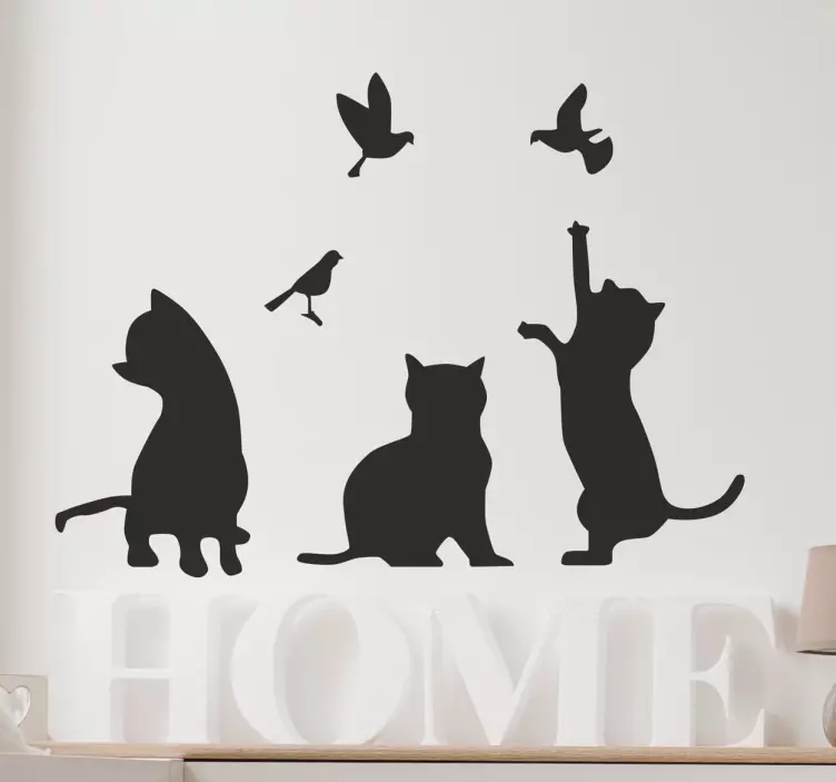 Wandtattoo Wohnzimmer Babykatzen - TenStickers