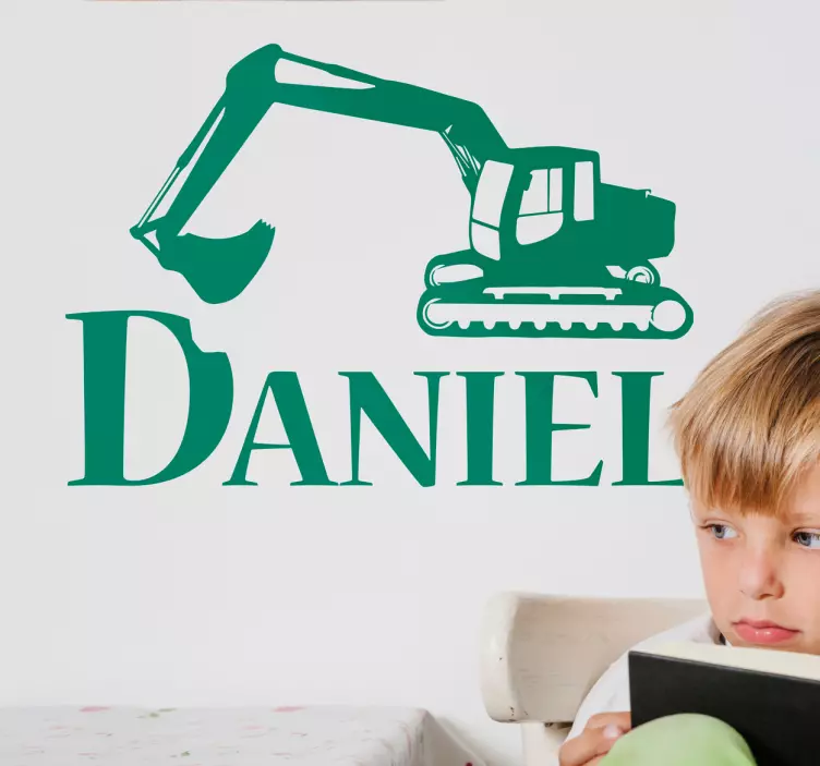 Wandtattoo Bagger mit Namen - TenStickers