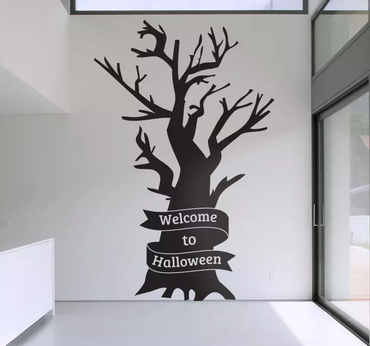 Wandtattoo Baum Welcome to Halloween - TenStickers
