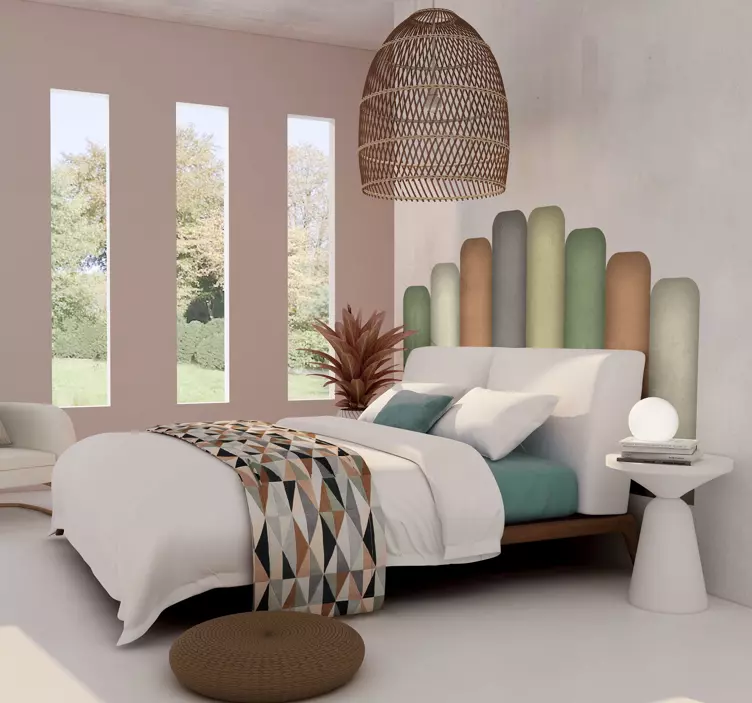 Wandtattoo bett mit sanft geschwungenem design - TenStickers