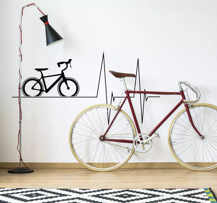 Wandtattoo bike heartbeats - TenStickers