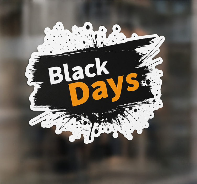 Wandtattoo black friday schwarz weiß "black days" - TenStickers