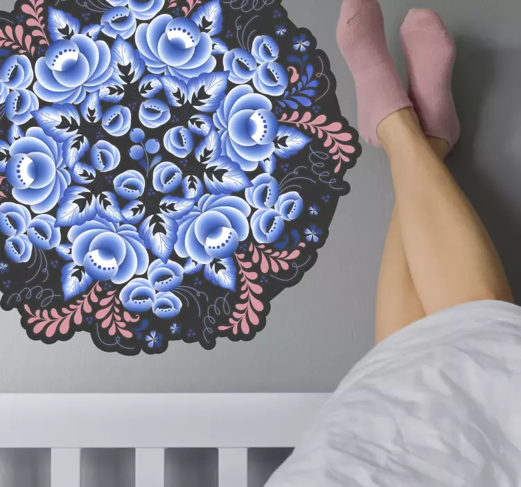 Wandtattoo Blumen botanisches mandala-motiv - TenStickers