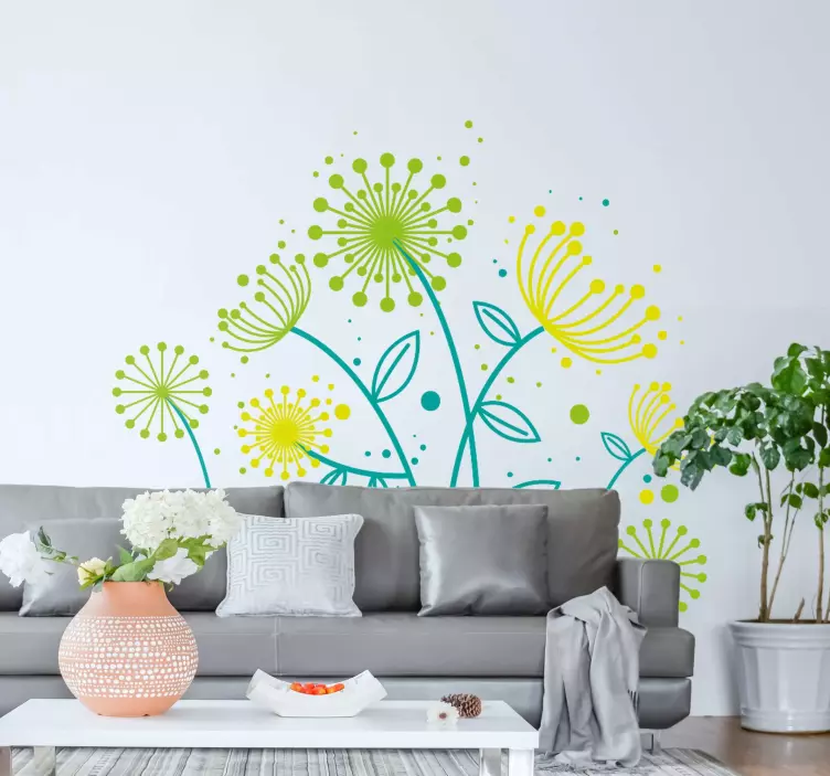 Wandtattoo blumen im floralen sprout design - TenStickers