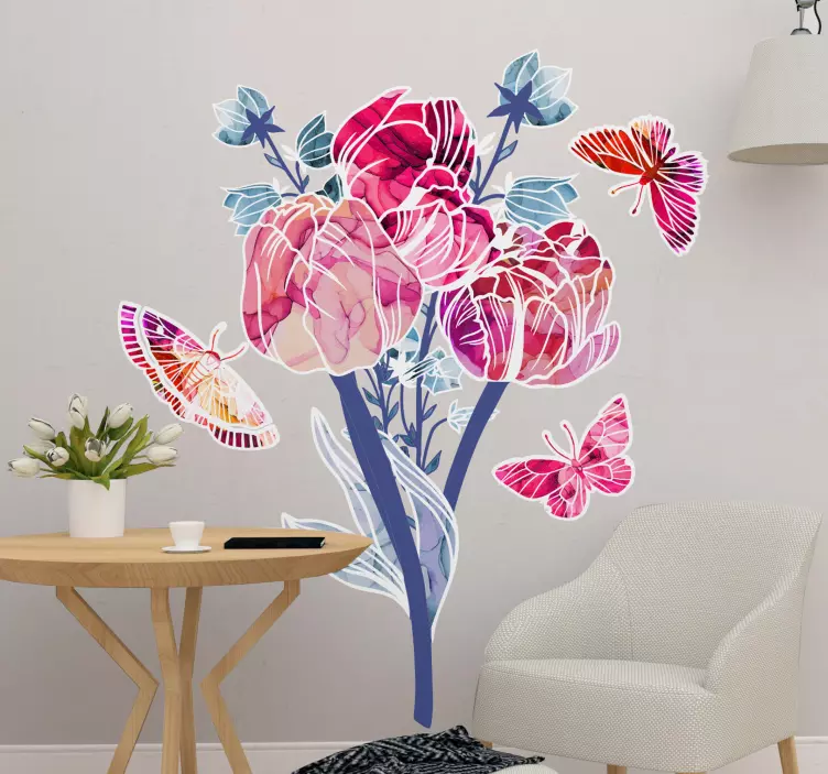 Wandtattoo blumen lebhaftes blumenarrangement - TenStickers