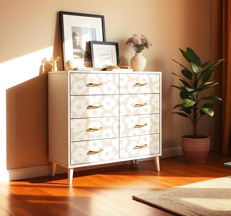 Wandtattoo Blumen weißer mohn - TenStickers