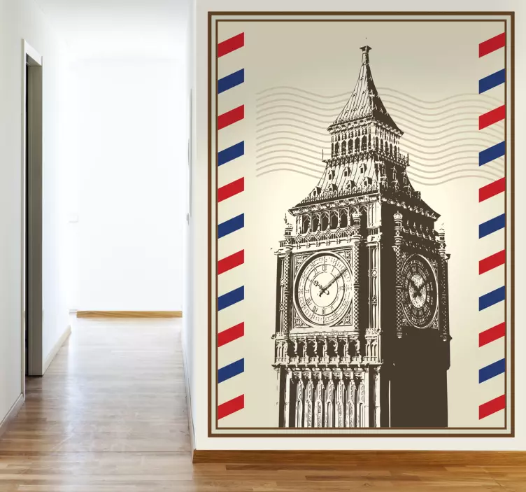 Wandtattoo Briefmarke Big Ben - TenStickers