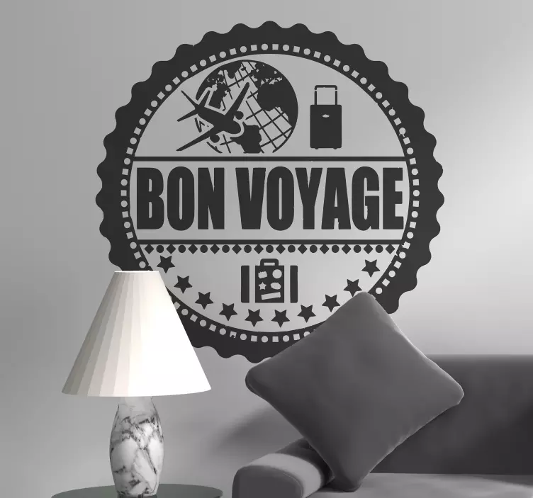 Wandtattoo Briefmarke Bon Voyage - TenStickers
