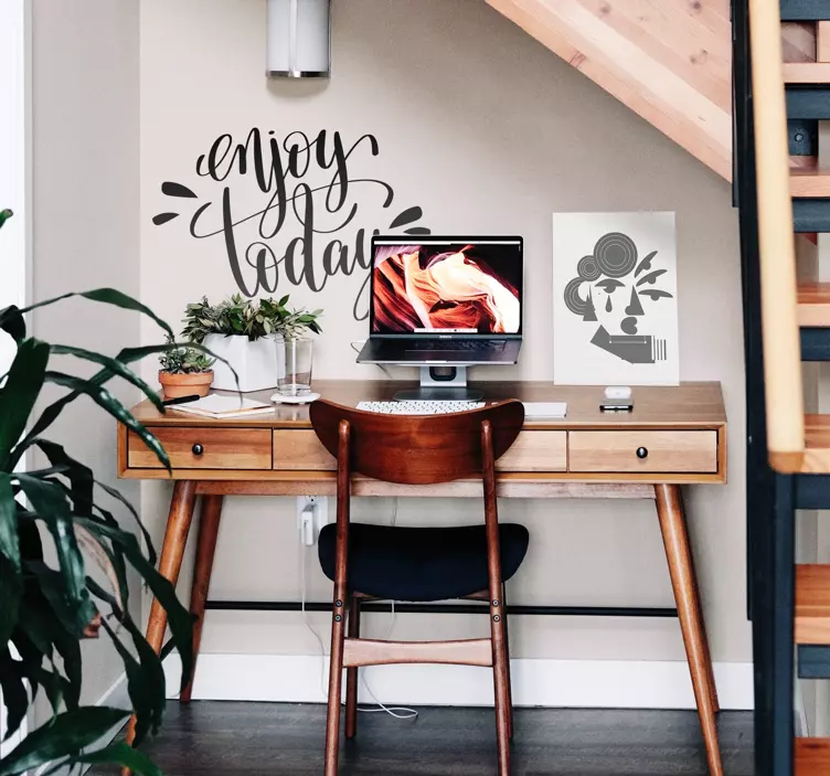 Wandtattoo Büro genießen sie heute motivierende phrase - TenStickers