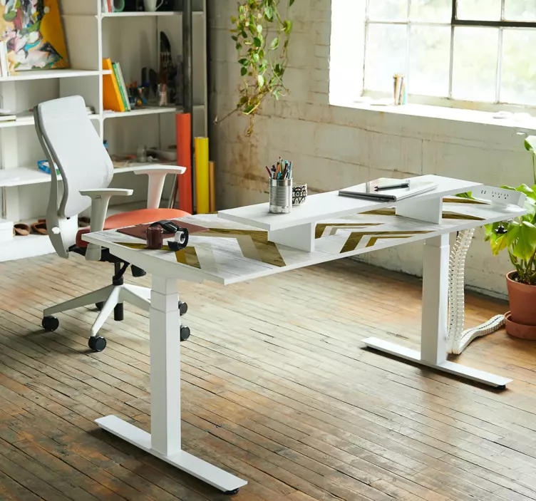 Wandtattoo Büro geometrisches chevron für den tisch - TenStickers