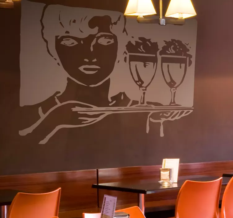 Wandtattoo Chefkoch Kellnerin monofarbig - TenStickers