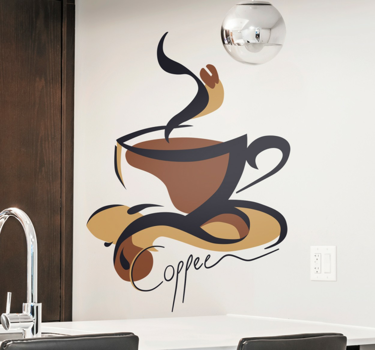 Wandtattoo Küche heiße Kaffeetasse - TenStickers