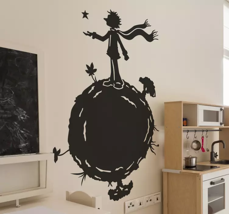 Wandtattoo der kleine Prinz auf dem Mond - TenStickers