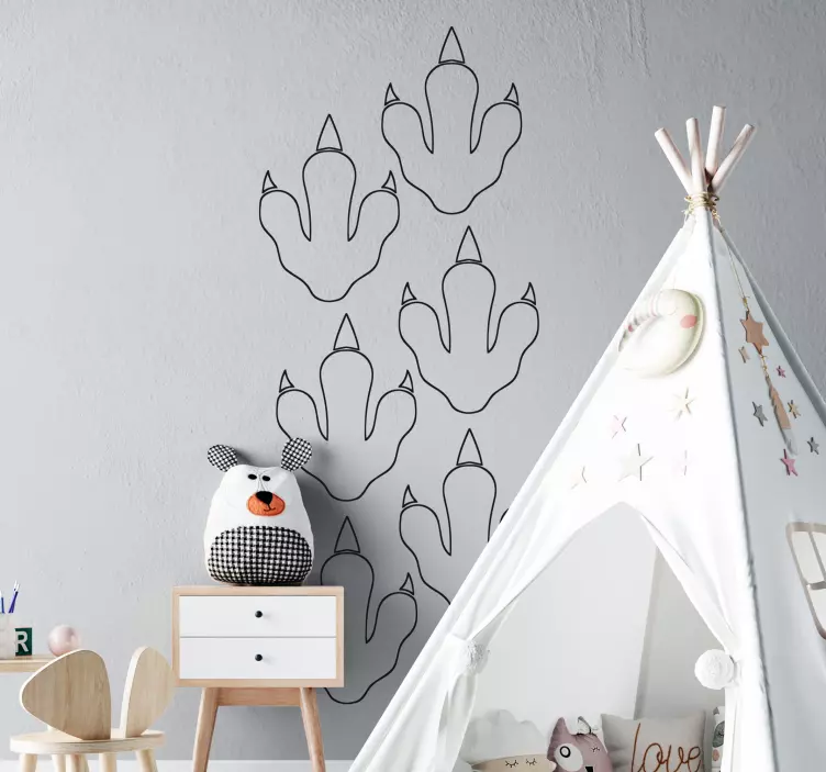 Wandtattoo dino dinosaurier fußabdruck design - TenStickers