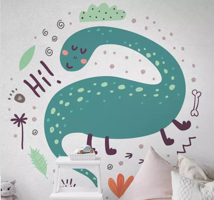 Wandtattoo dino freundliche dinosaurier illustration - TenStickers