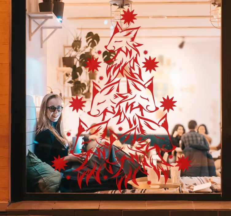 Wandtattoo dino fuchs weihnachtsdesign - TenStickers