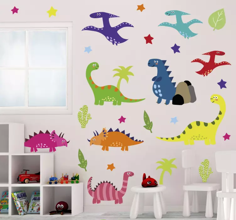 Wandtattoo dino lebendige dinosaurierfiguren - TenStickers