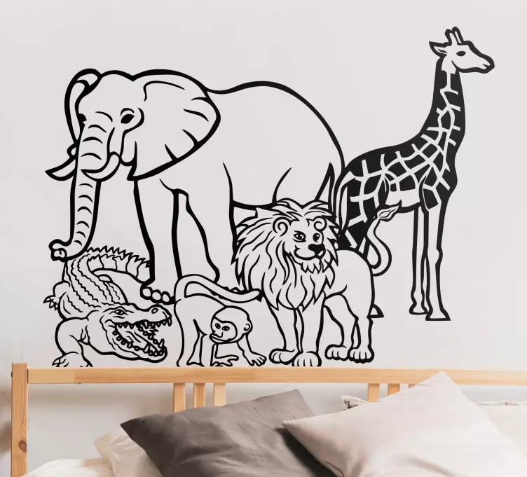 Wandtattoo Dschungeltier safari-tier-ensemble - TenStickers