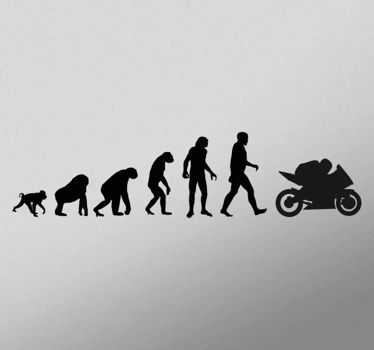 Wandtattoo Evolution zum Motorradfahrer - TenStickers