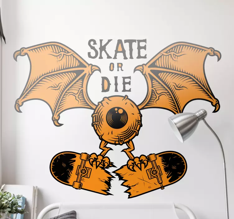 Wandtattoo extremsport skateboard fledermaus kreatur - TenStickers