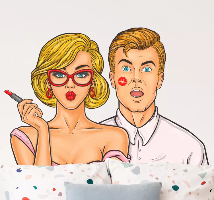 Wandtattoo figur im comicstil paar - TenStickers