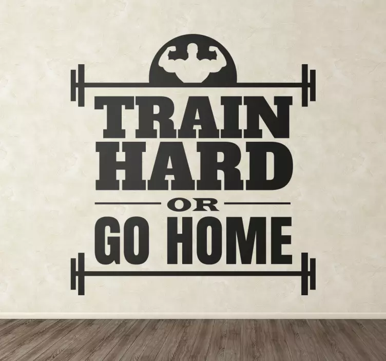 Wandtattoo Fitness Train Hard - TenStickers