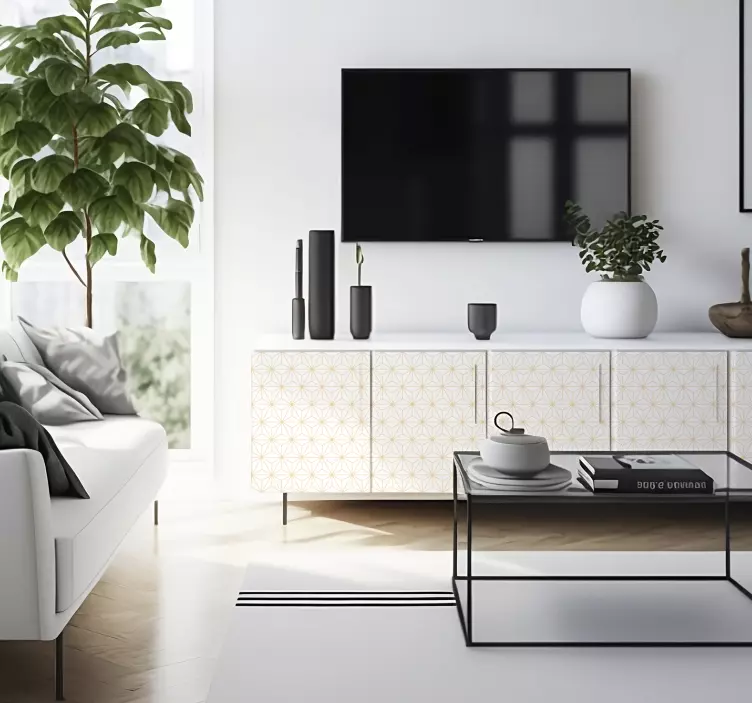 Wandtattoo Formen gold weiß modern - TenStickers