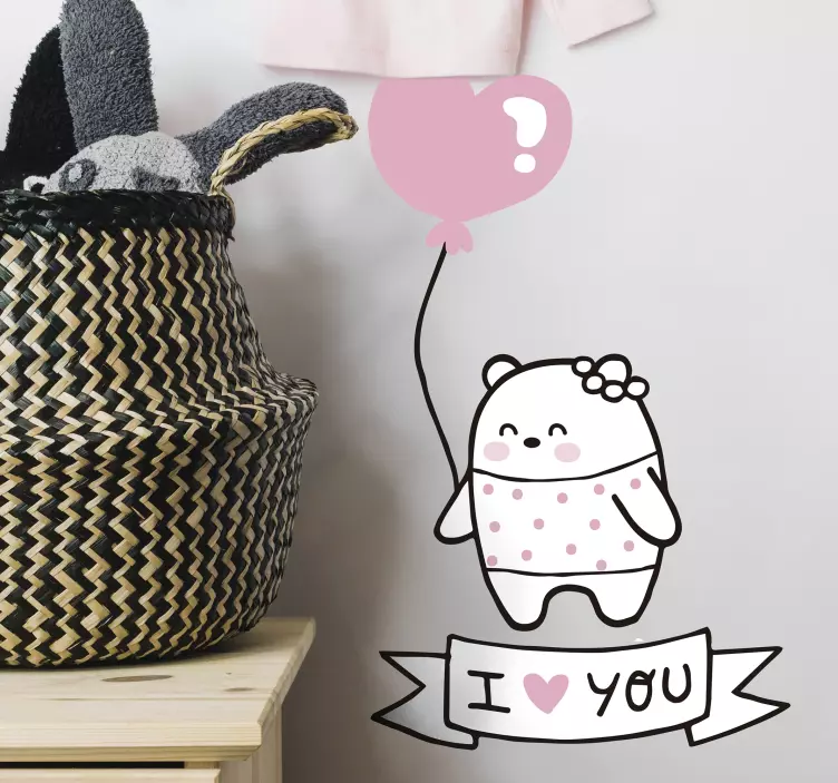 Wandtattoo für Zuhause Herz Teddybär Bär Verliebt - TenStickers