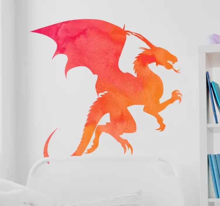 Wandtattoo für Zuhause Monster Drache Orange - TenStickers