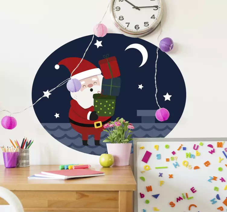 Wandtattoo für Zuhause Weihnachtsmann Schornstein Santa - TenStickers
