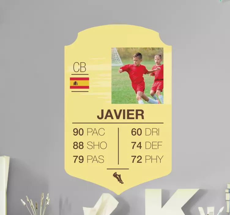 Wandtattoo Fußball benutzerdefinierte spielerstatistiken - TenStickers