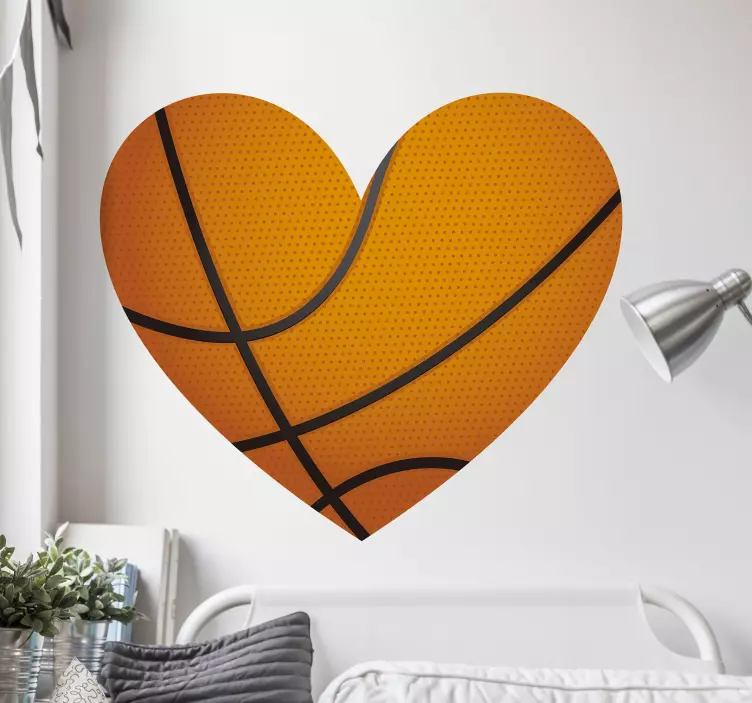 Wandtattoo Fußball herz-basketball-form - TenStickers