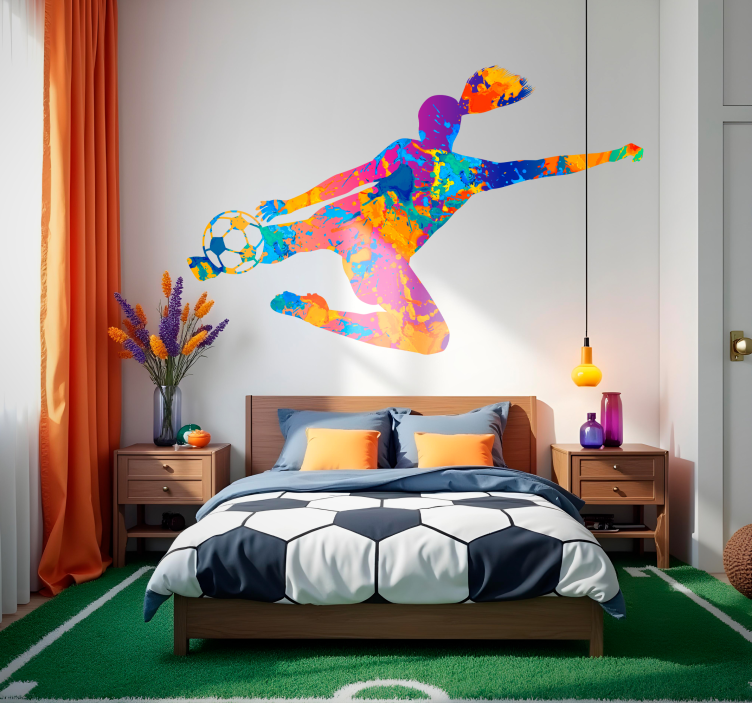 Wandtattoo Fußball mehrfarben-player - TenStickers