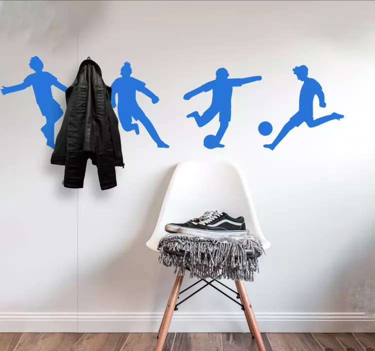 Wandtattoo Garderobe dynamische fußballsilhouetten - TenStickers