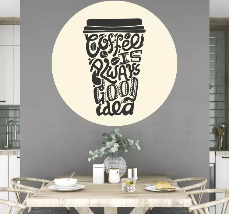 Wandtattoo Gastronomie kaffeetasse zitat - TenStickers