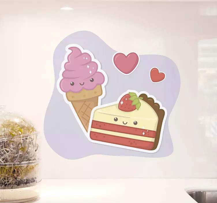 Wandtattoo Gastronomie süße dessertfiguren - TenStickers