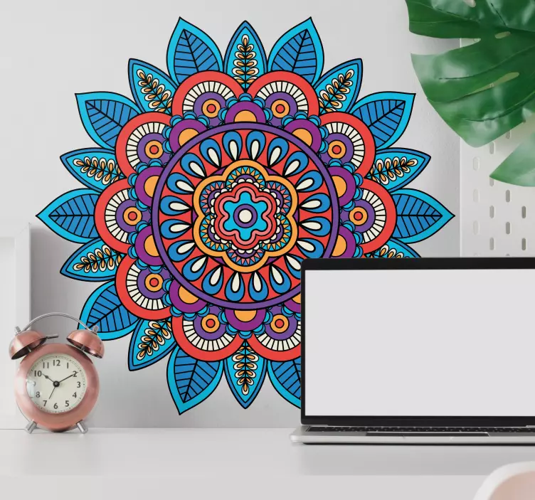 Wandtattoo floral buntes mandala-motiv - TenStickers