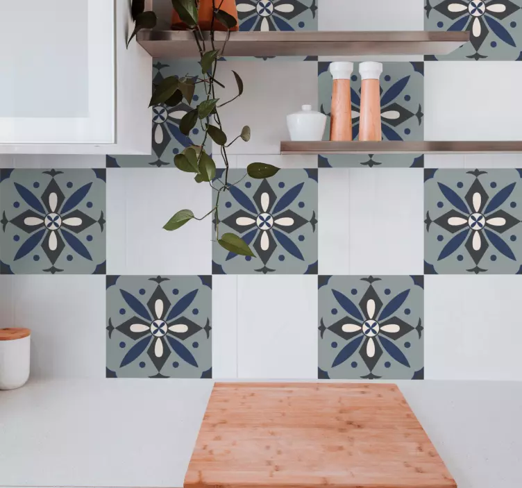 Klebefliesen geometrisches blumenmuster - TenStickers