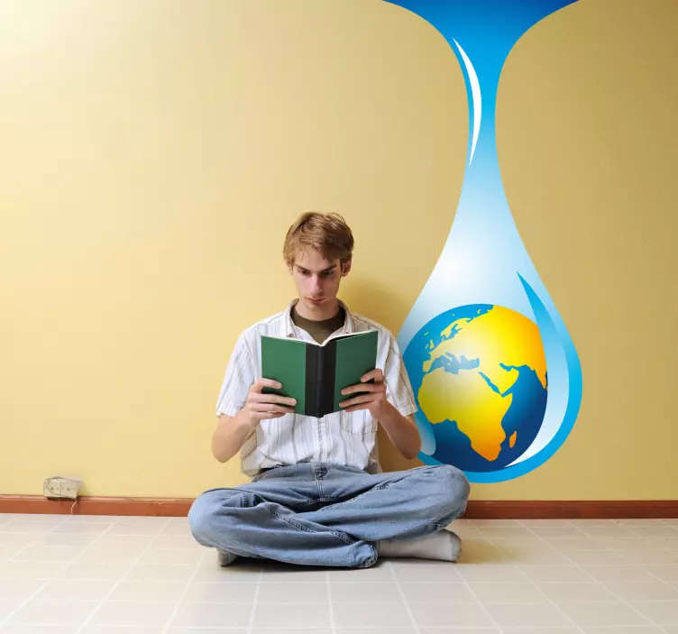 Wandtattoo Globus im Wassertropfen - TenStickers