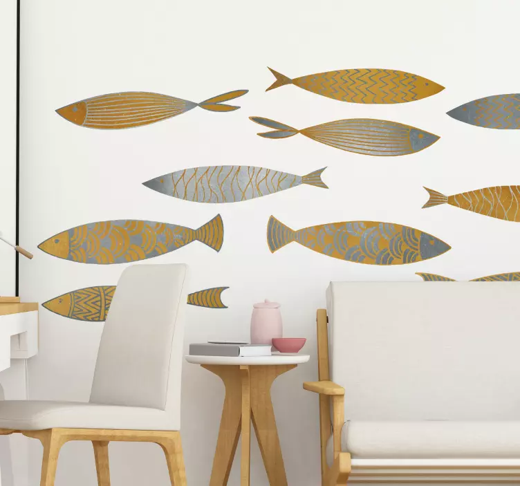Wandtattoo farbige Fische - TenStickers